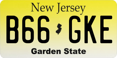 NJ license plate B66GKE