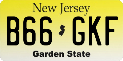 NJ license plate B66GKF