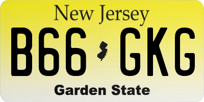 NJ license plate B66GKG