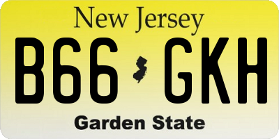 NJ license plate B66GKH
