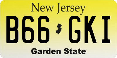 NJ license plate B66GKI