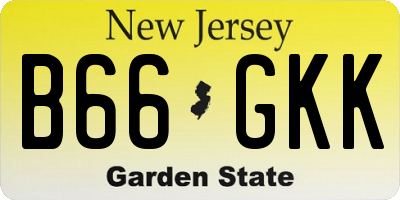 NJ license plate B66GKK