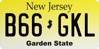 NJ license plate B66GKL