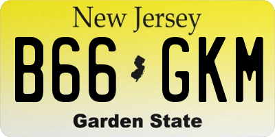 NJ license plate B66GKM