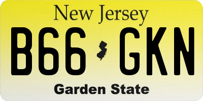 NJ license plate B66GKN