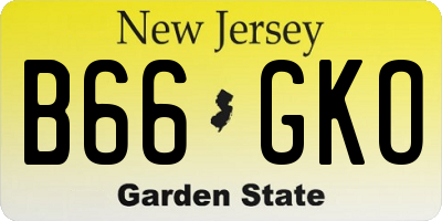 NJ license plate B66GKO