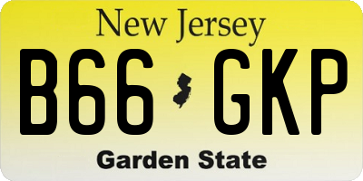 NJ license plate B66GKP