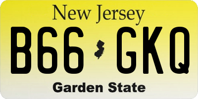 NJ license plate B66GKQ
