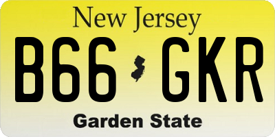 NJ license plate B66GKR
