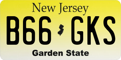 NJ license plate B66GKS