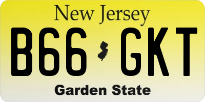 NJ license plate B66GKT