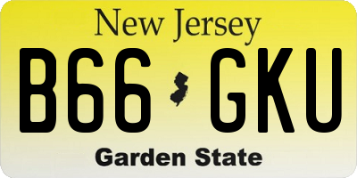 NJ license plate B66GKU