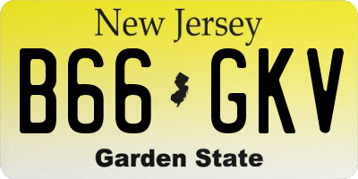 NJ license plate B66GKV