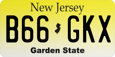 NJ license plate B66GKX