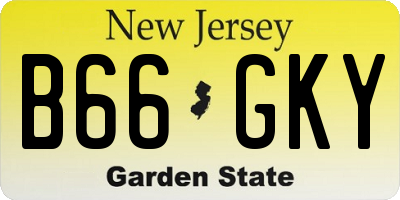 NJ license plate B66GKY