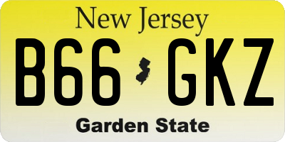 NJ license plate B66GKZ