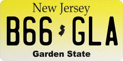 NJ license plate B66GLA