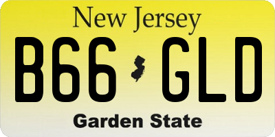 NJ license plate B66GLD