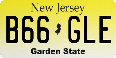 NJ license plate B66GLE