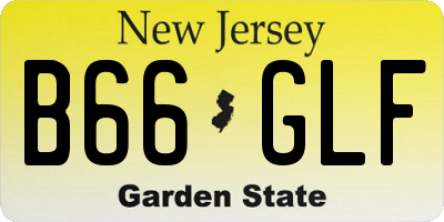 NJ license plate B66GLF