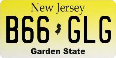 NJ license plate B66GLG