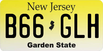 NJ license plate B66GLH