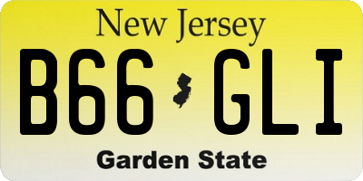 NJ license plate B66GLI