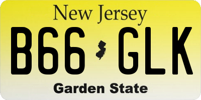 NJ license plate B66GLK