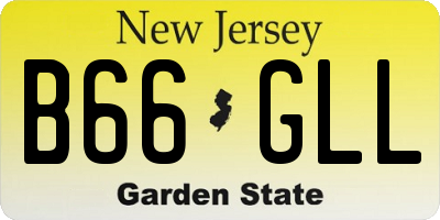 NJ license plate B66GLL