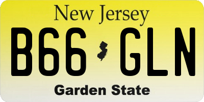 NJ license plate B66GLN