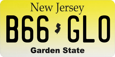 NJ license plate B66GLO