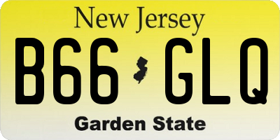 NJ license plate B66GLQ