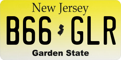 NJ license plate B66GLR