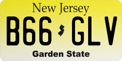 NJ license plate B66GLV