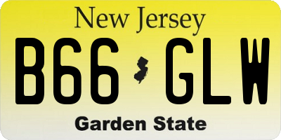 NJ license plate B66GLW