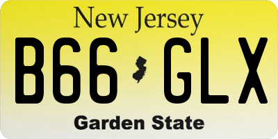 NJ license plate B66GLX