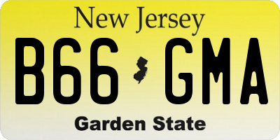 NJ license plate B66GMA