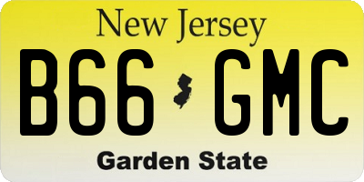 NJ license plate B66GMC