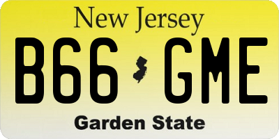 NJ license plate B66GME
