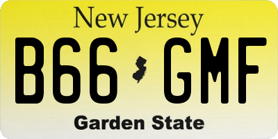 NJ license plate B66GMF