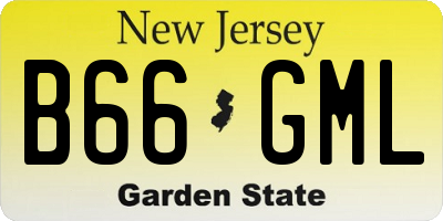 NJ license plate B66GML