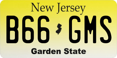 NJ license plate B66GMS