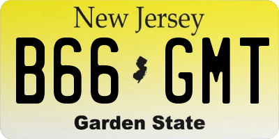 NJ license plate B66GMT