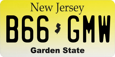 NJ license plate B66GMW