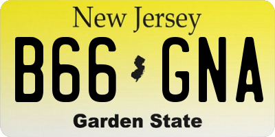 NJ license plate B66GNA