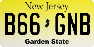 NJ license plate B66GNB