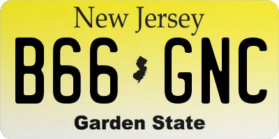 NJ license plate B66GNC
