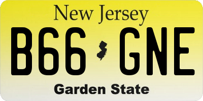 NJ license plate B66GNE