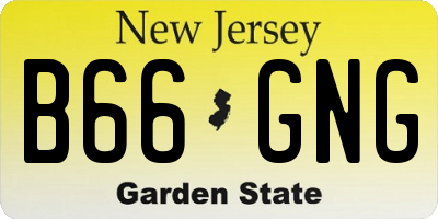 NJ license plate B66GNG