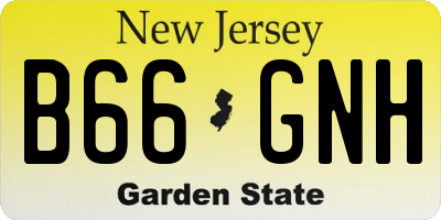 NJ license plate B66GNH